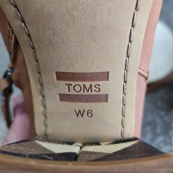 🐢 Toms Emmy 10014193 Womens Brown Nubuck Zipper Ankle &amp; Booties Boots Size W6
