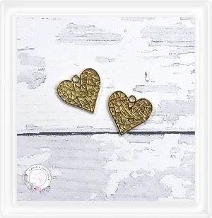 ⋅ Woven Hearts ⋅ Gold Metal Earring Embellishments ⋅ 2 pieces