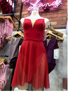 06017/1 CLARA, Mesh skirt with ties-Red