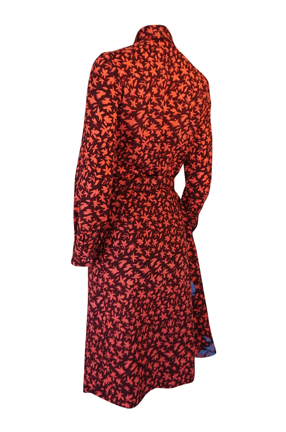 1960s Jean Patou Printed Challis Set w Unusual Skirt Detailing