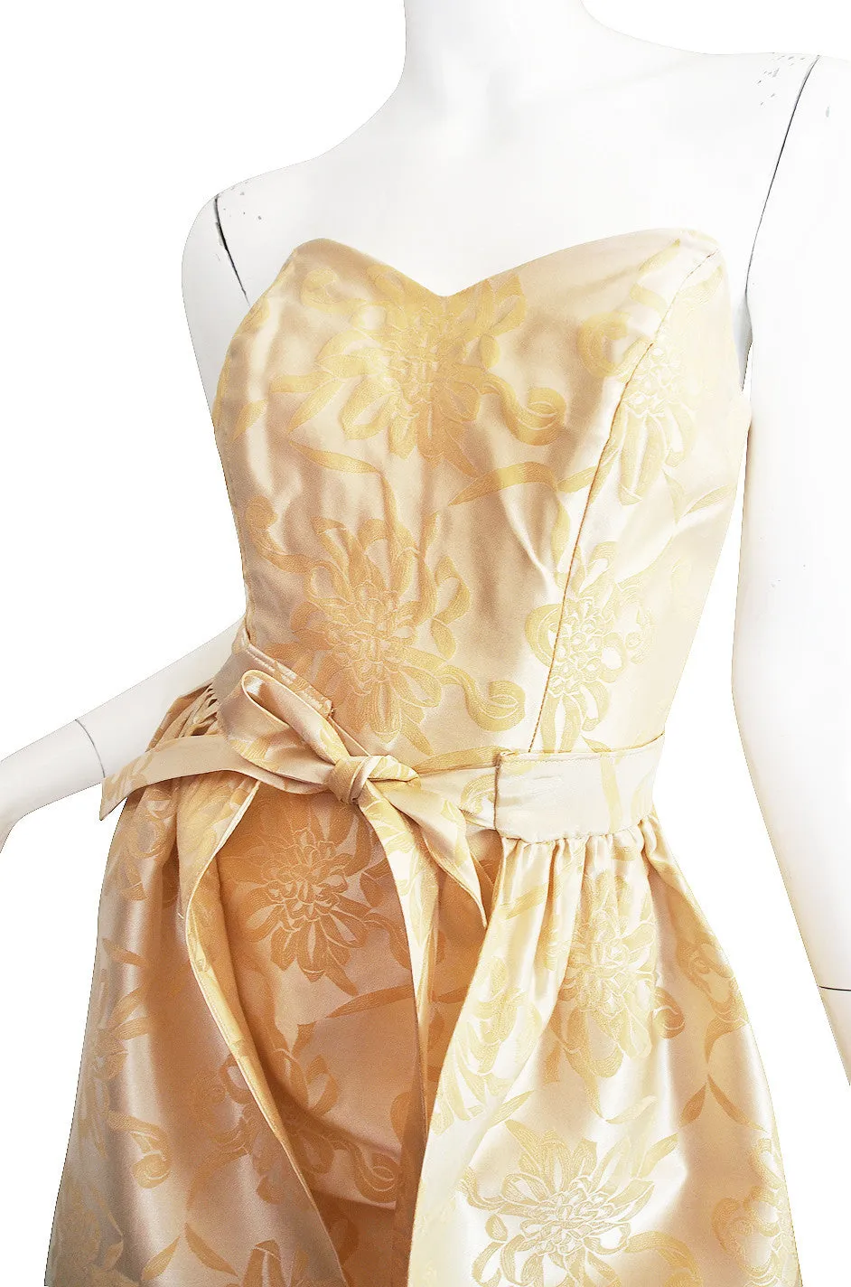 1960s Strapless Dress & Dramatic Skirt Overlay