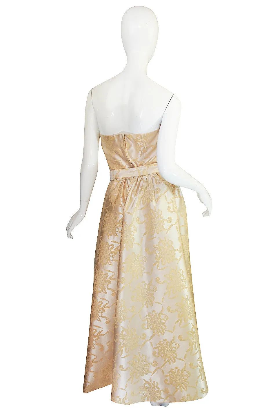 1960s Strapless Dress & Dramatic Skirt Overlay
