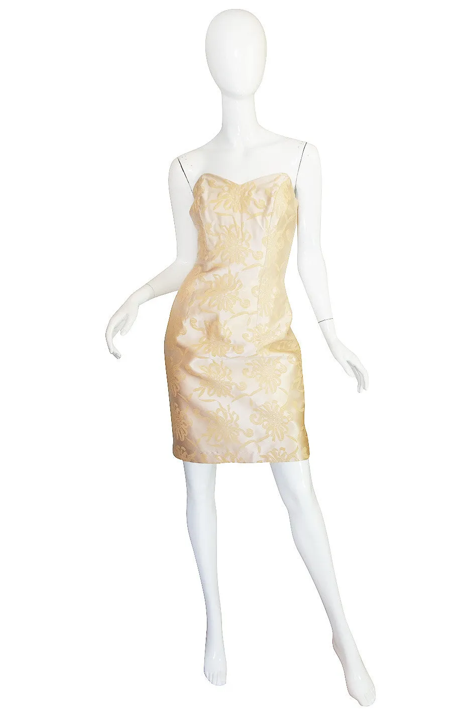 1960s Strapless Dress & Dramatic Skirt Overlay