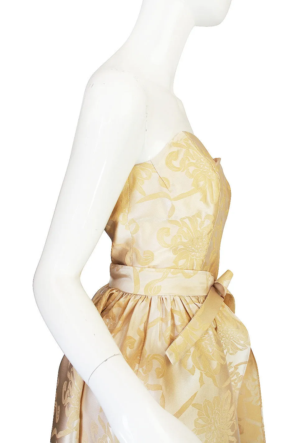 1960s Strapless Dress & Dramatic Skirt Overlay