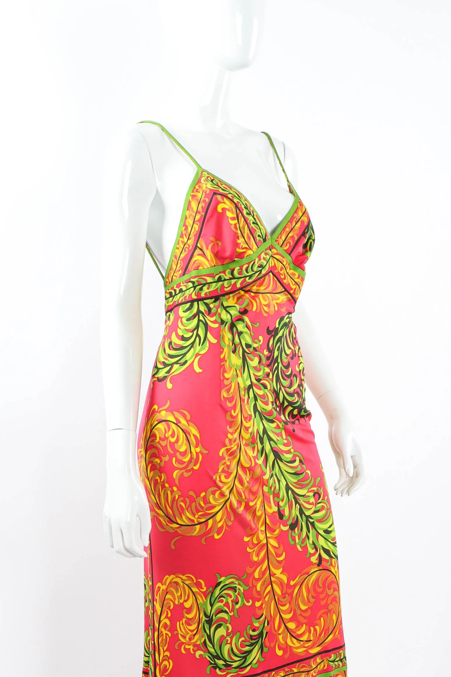 1970s Tropical Halter Tie Dress