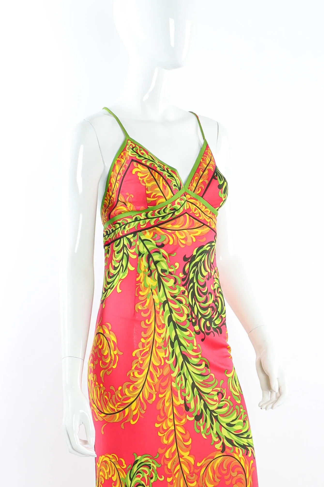 1970s Tropical Halter Tie Dress