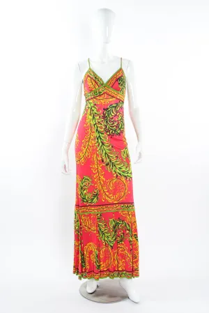 1970s Tropical Halter Tie Dress