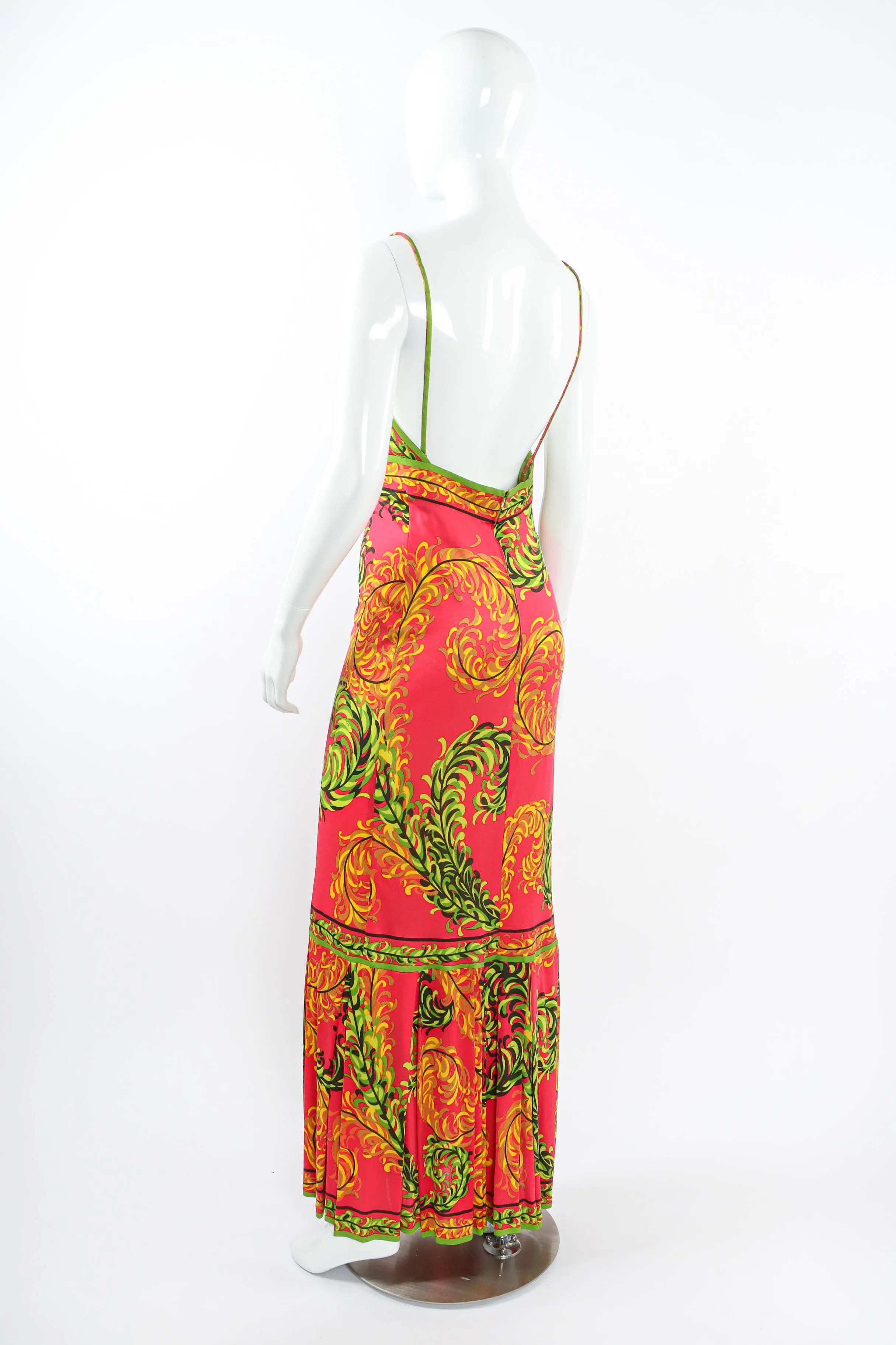 1970s Tropical Halter Tie Dress