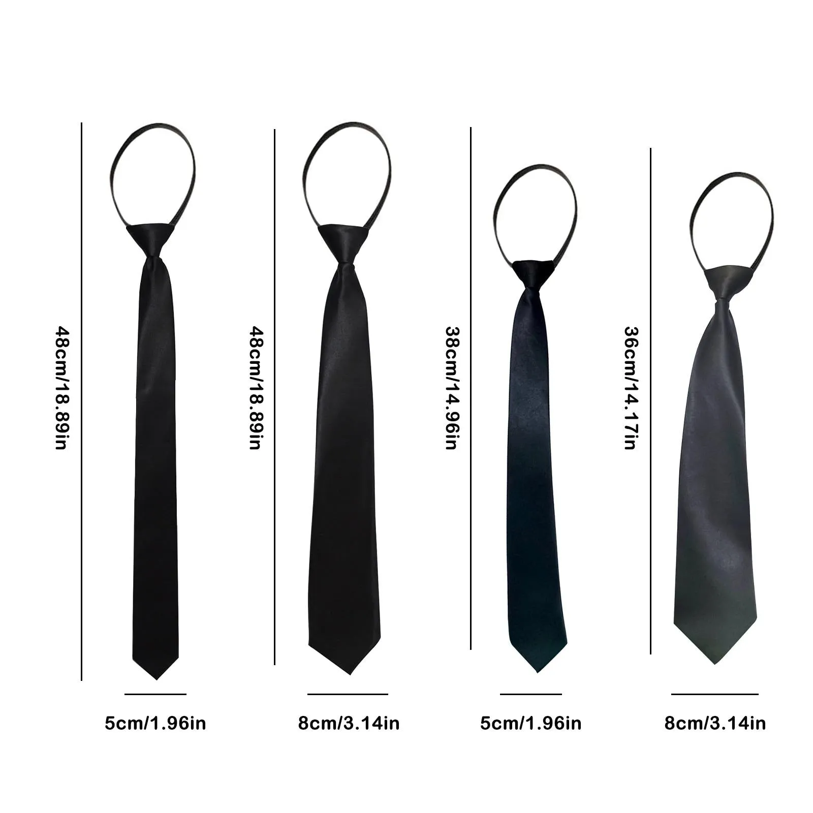 5/8cm Ties Slim Girls Neck Tie Zipper Necktie For Men Women Tie For Boys Girls Suits Gravatas Rubber Pre-tied Tie