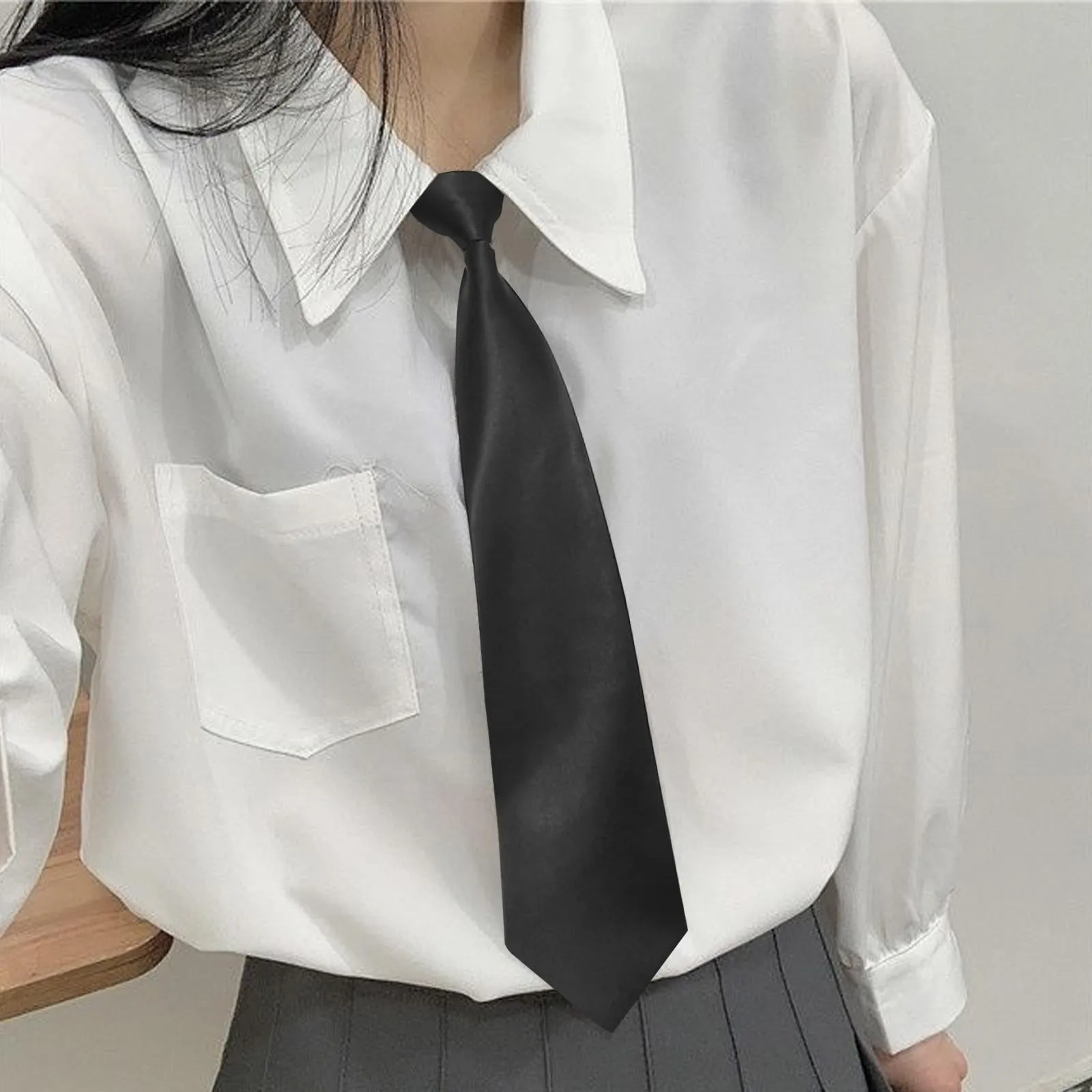 5/8cm Ties Slim Girls Neck Tie Zipper Necktie For Men Women Tie For Boys Girls Suits Gravatas Rubber Pre-tied Tie