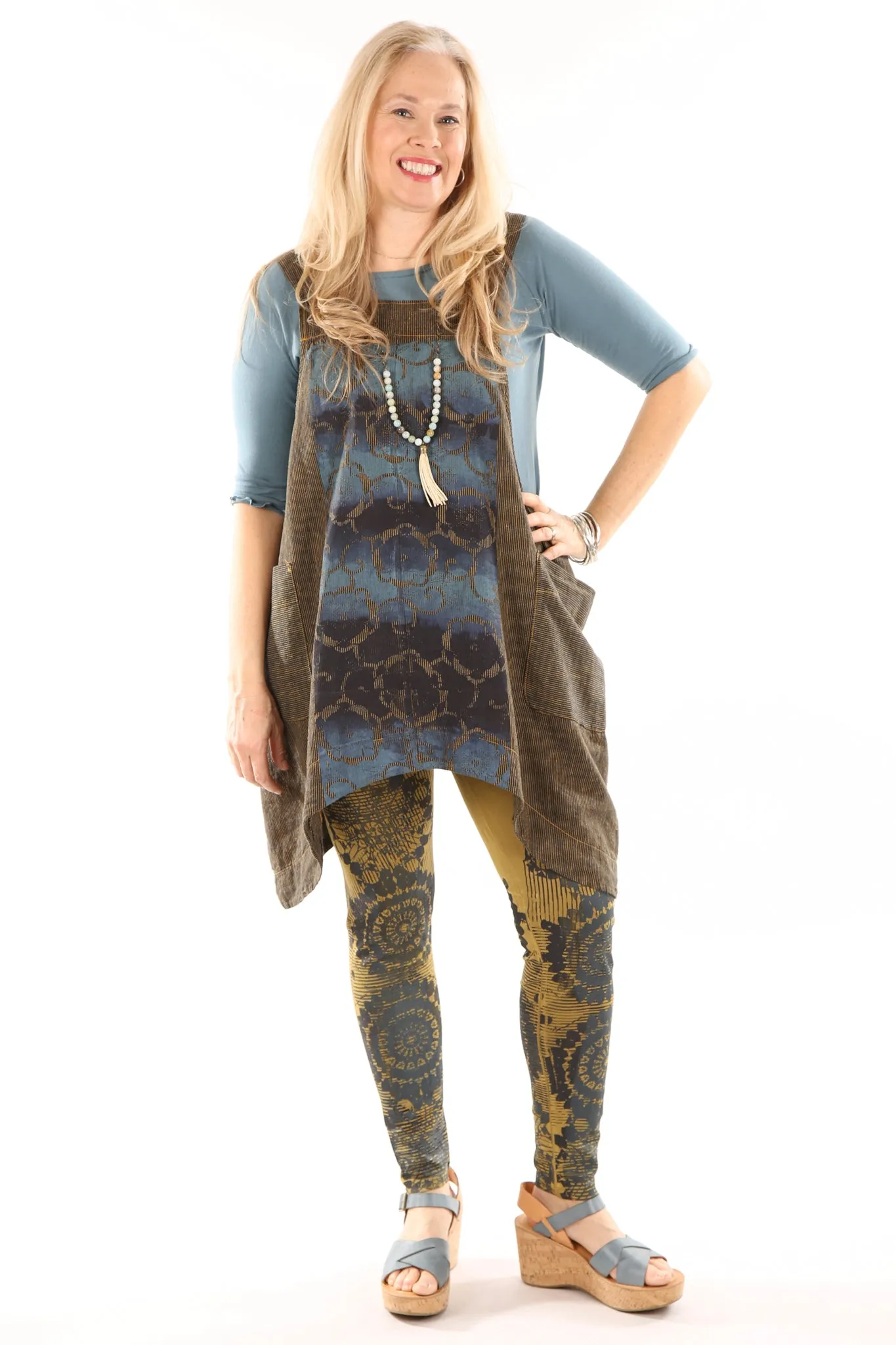 6202 Juniper Apron Jumper Marigold/Indigo-P