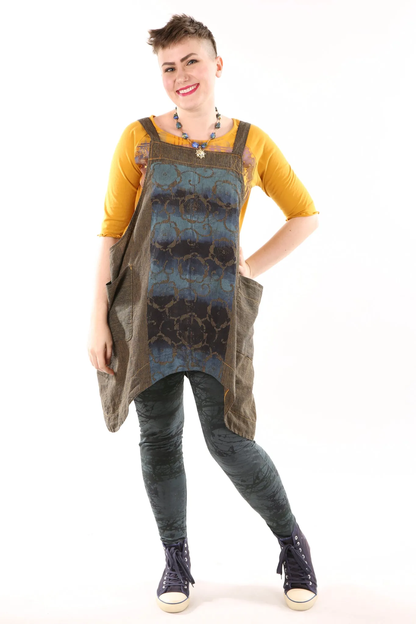 6202 Juniper Apron Jumper Marigold/Indigo-P
