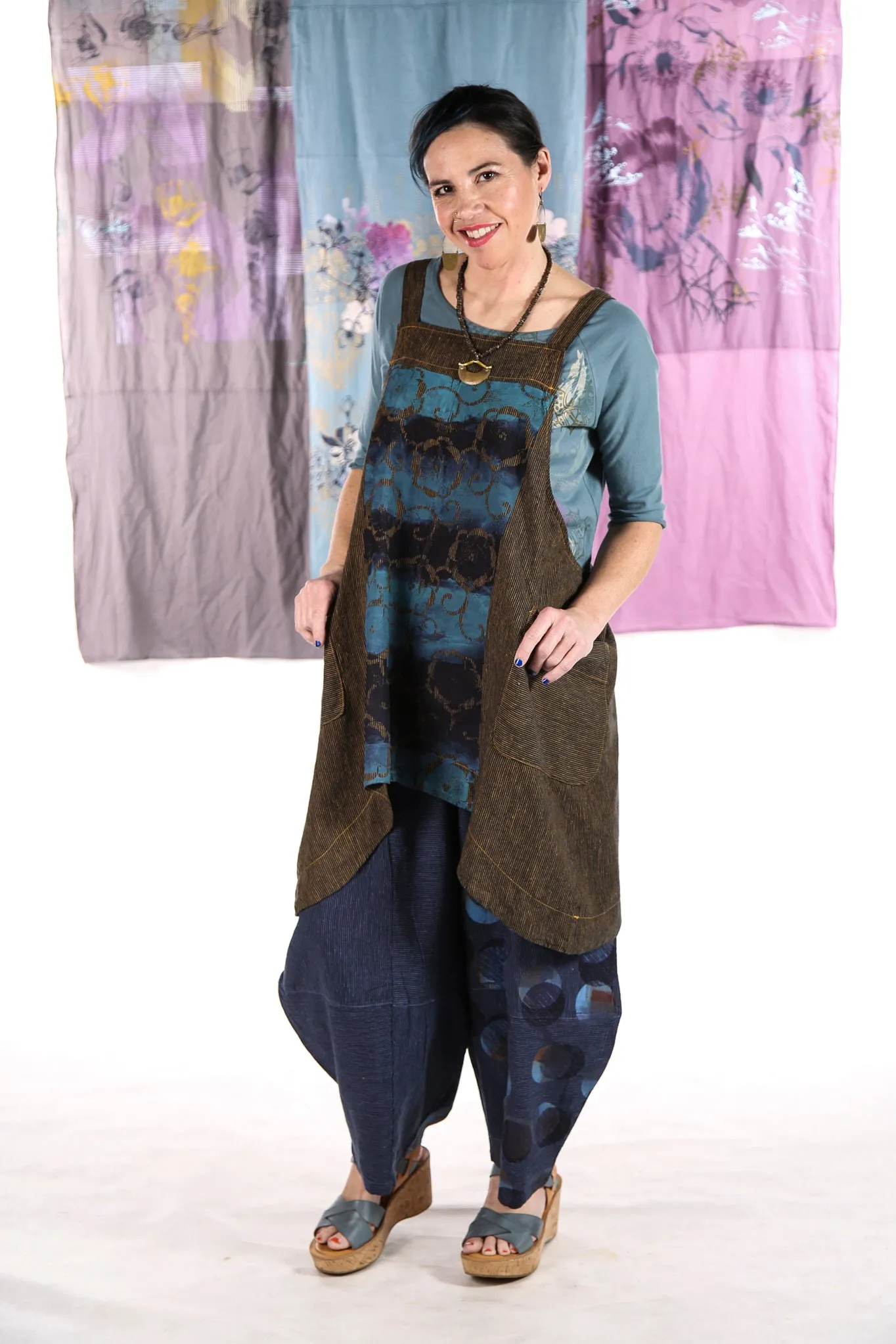 6202 Juniper Apron Jumper Marigold/Indigo-P