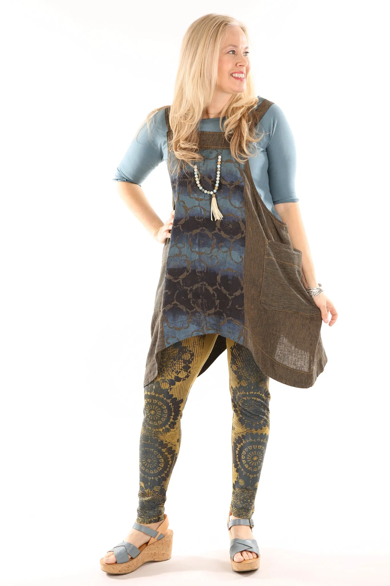 6202 Juniper Apron Jumper Marigold/Indigo-P