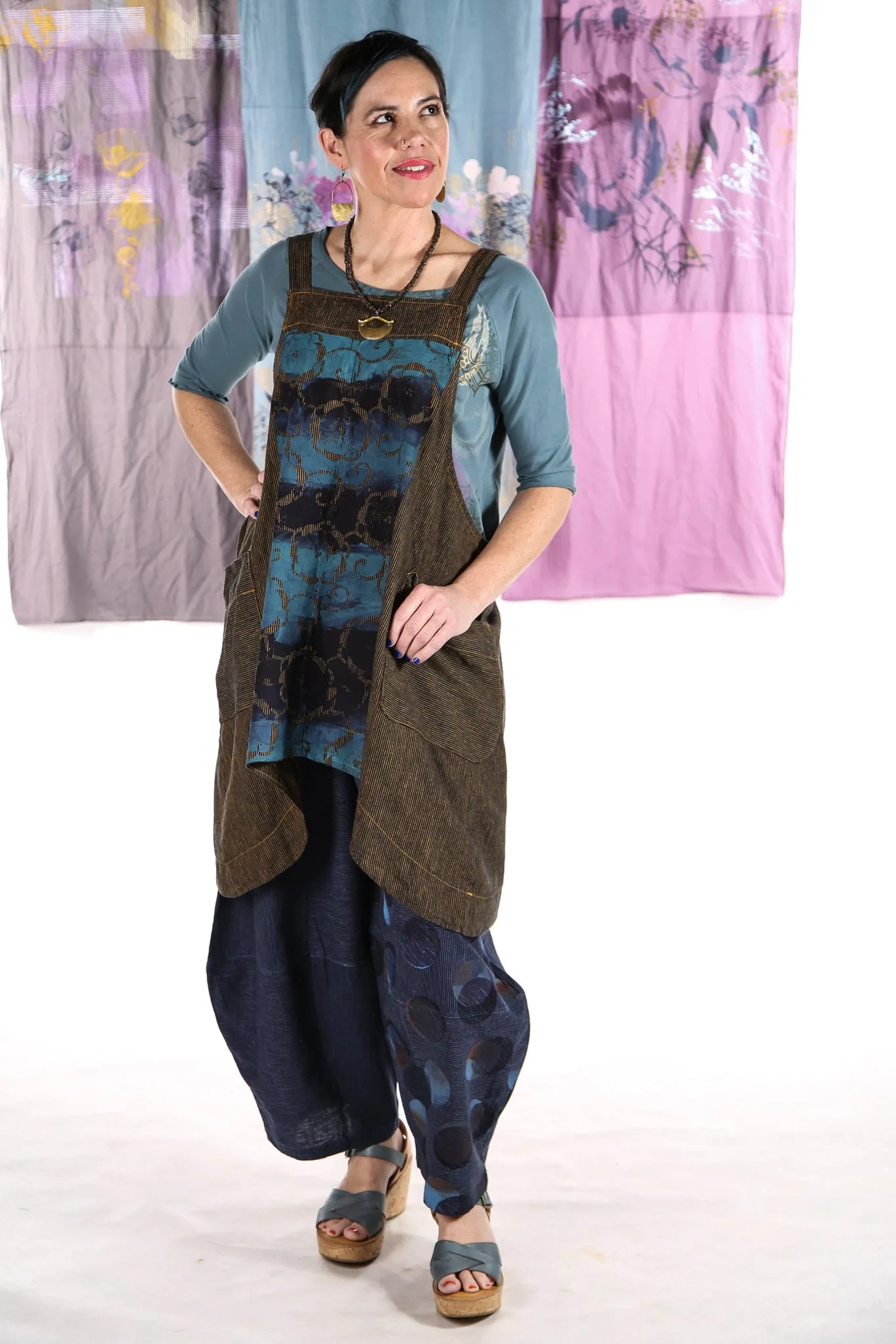 6202 Juniper Apron Jumper Marigold/Indigo-P