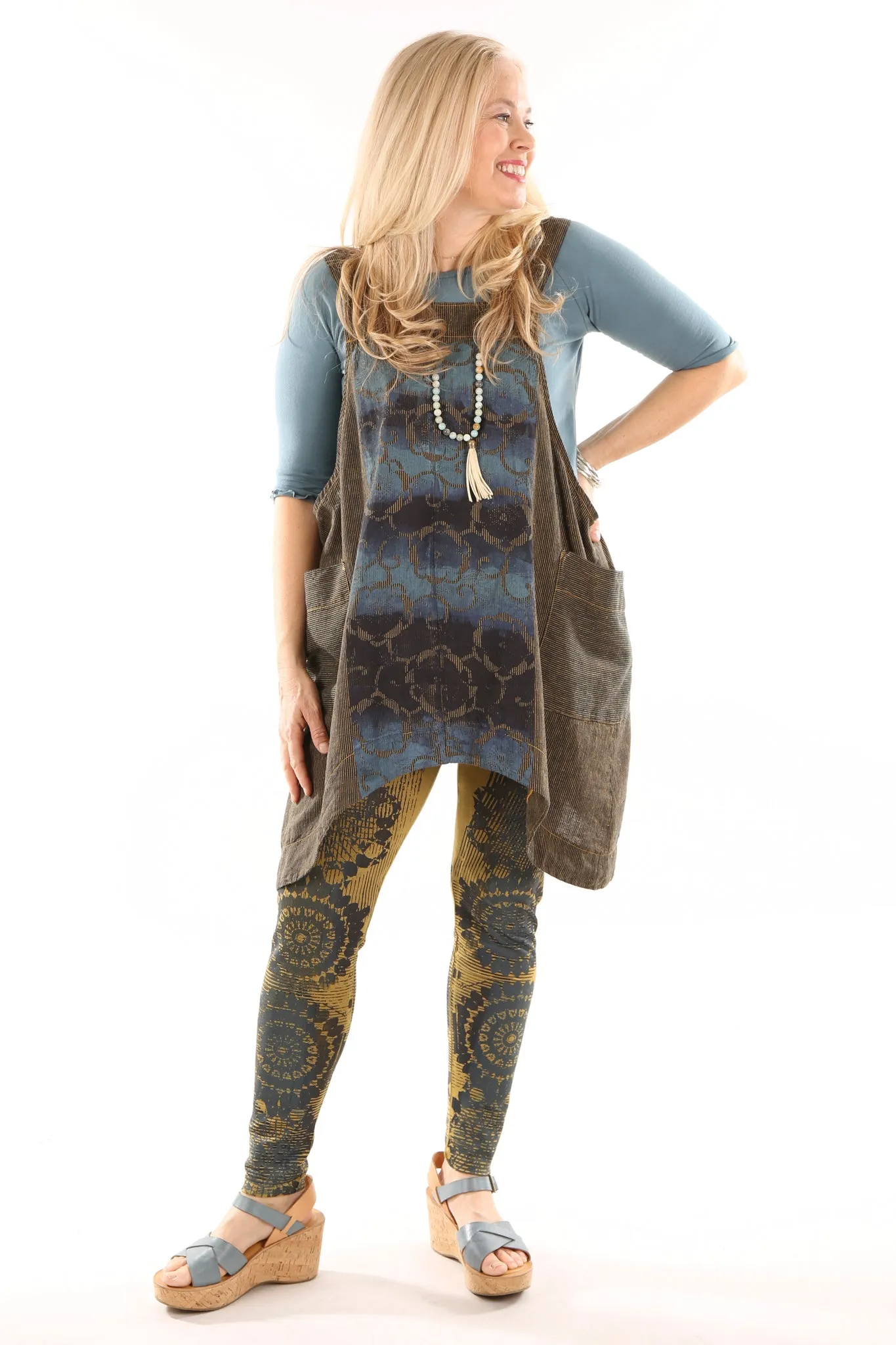 6202 Juniper Apron Jumper Marigold/Indigo-P