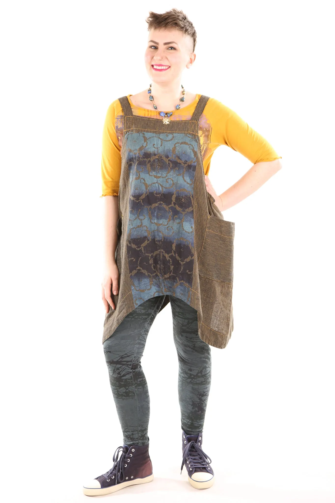 6202 Juniper Apron Jumper Marigold/Indigo-P