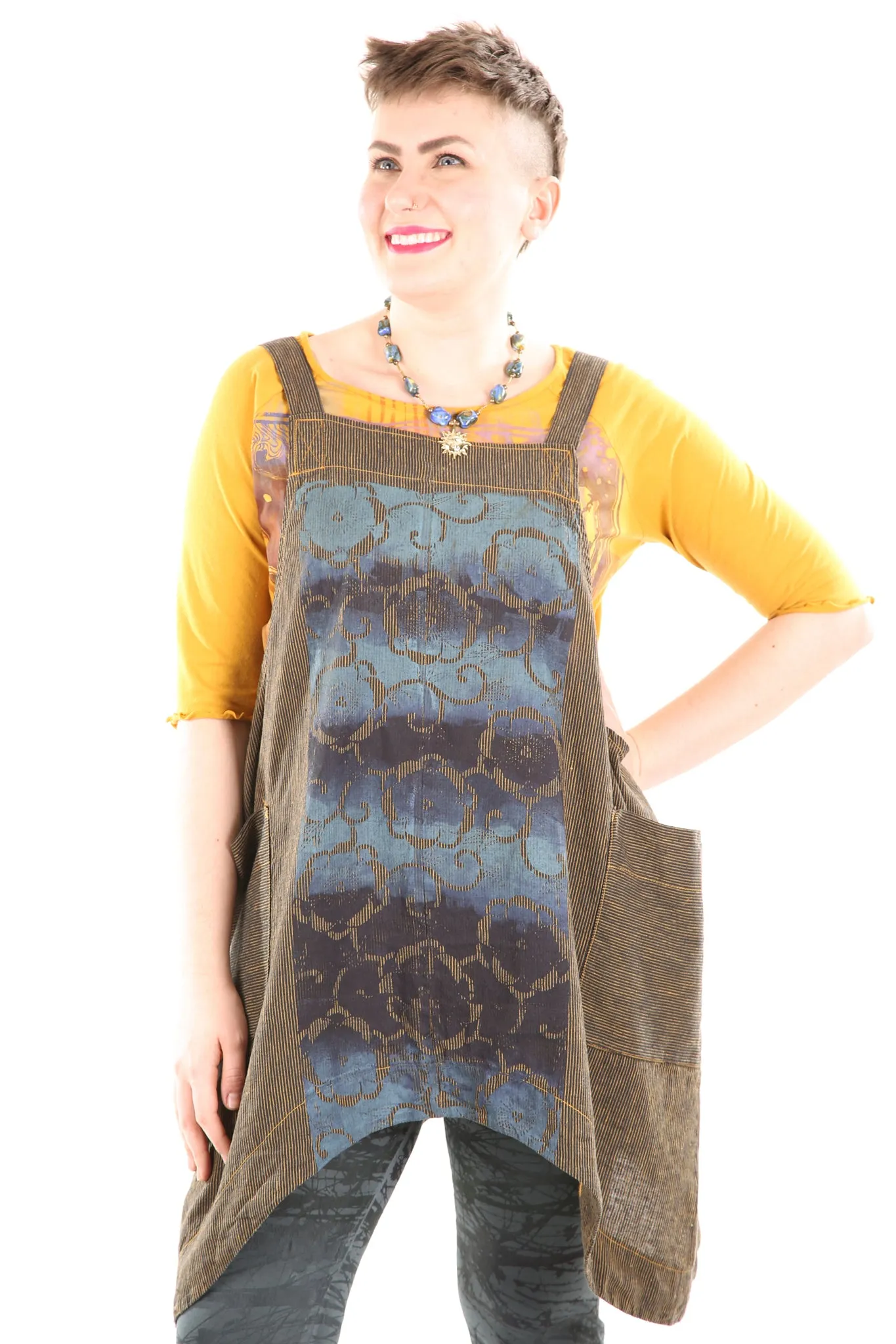 6202 Juniper Apron Jumper Marigold/Indigo-P
