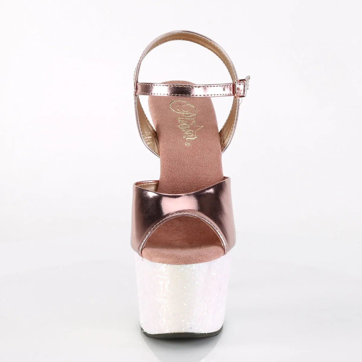 ADORE-709LG  Rose Gold Metallic Pu/Opal Multi Glitter