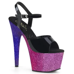 ADORE-709OMBRE  Black Patent/Fuchsia-Blue Ombre