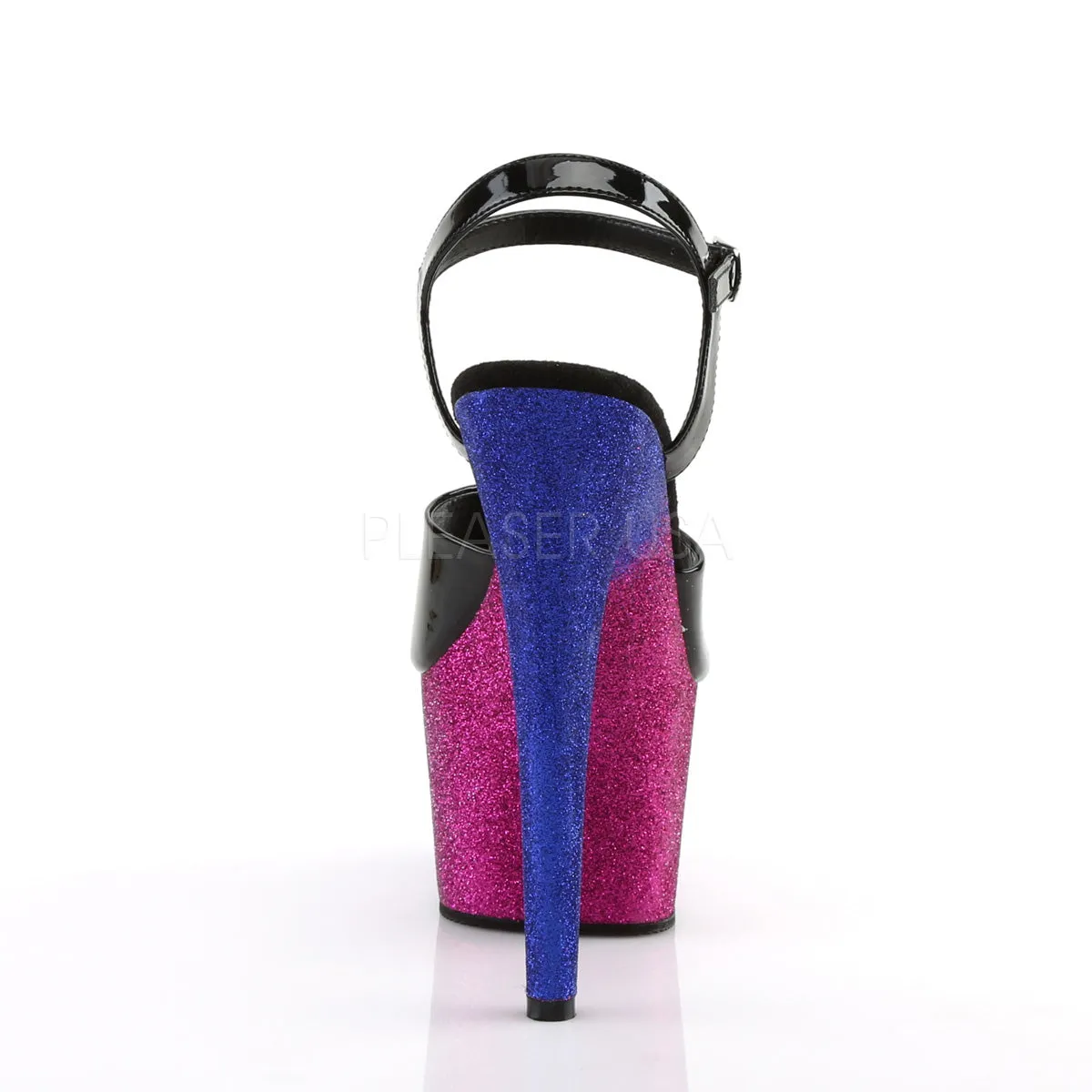 ADORE-709OMBRE  Black Patent/Fuchsia-Blue Ombre