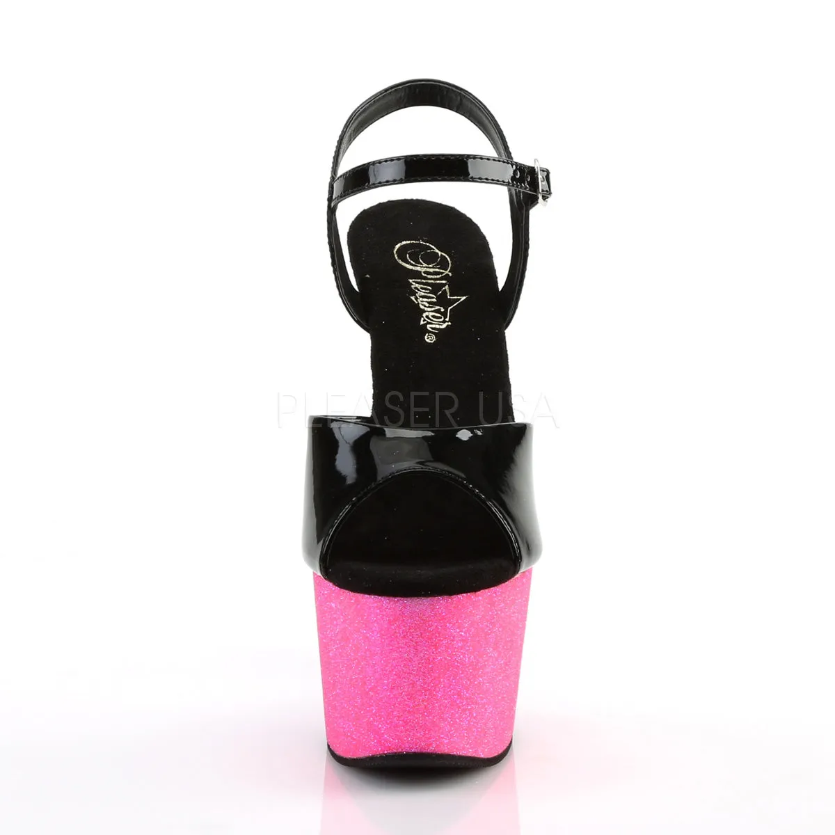 ADORE-709OMBRE  Black Patent/Pink-Lavender Ombre