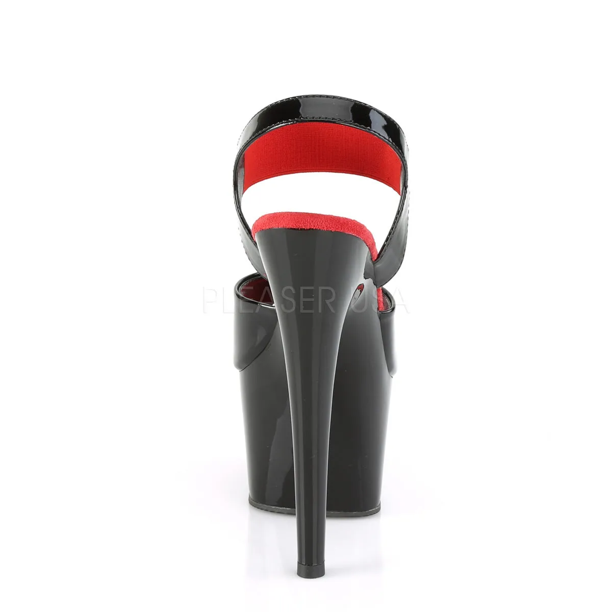 ADORE-714  Black Patent-Red Elastic Band/Black