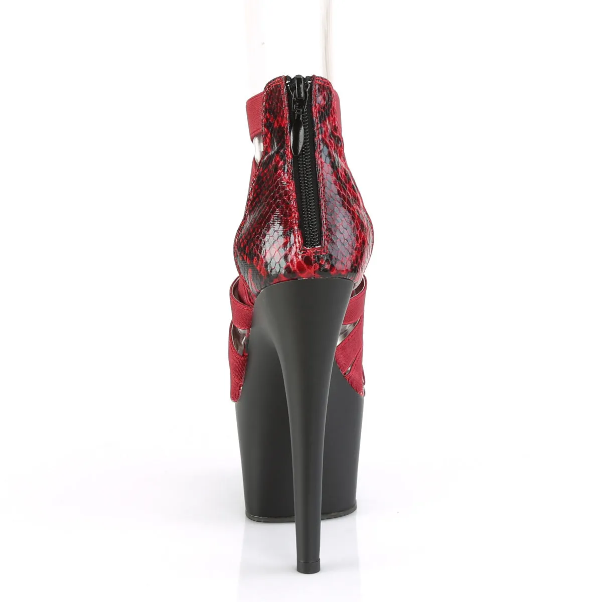 ADORE-748SP  Wine Elastic Band-Snake Print Patent/Black Ma