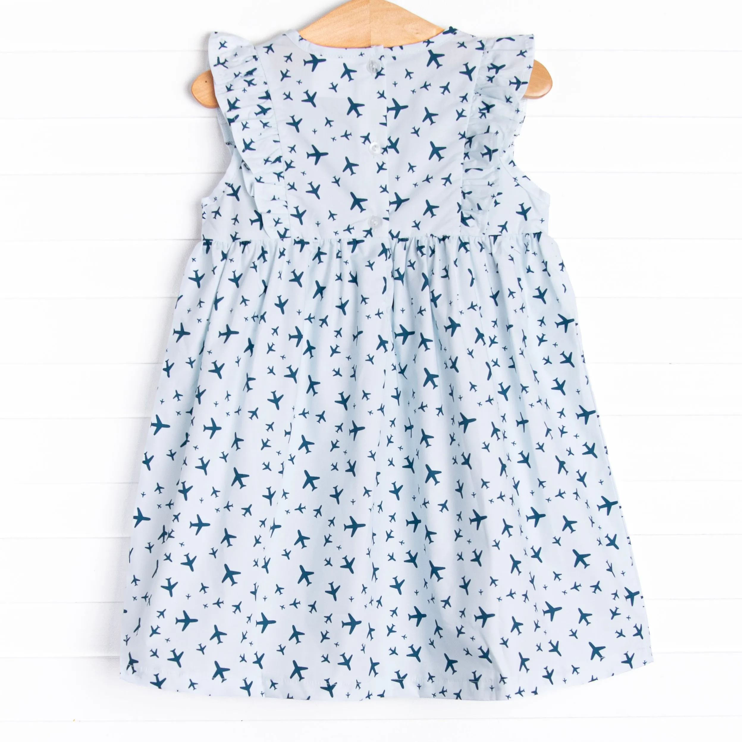 Aircraft Cruise Side Tie Dress, Blue