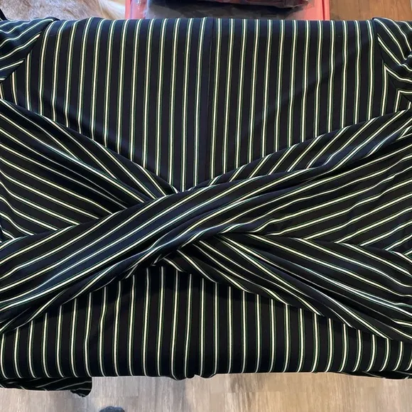 Ann Taylor Striped Matte Jersey Wrap Dress
