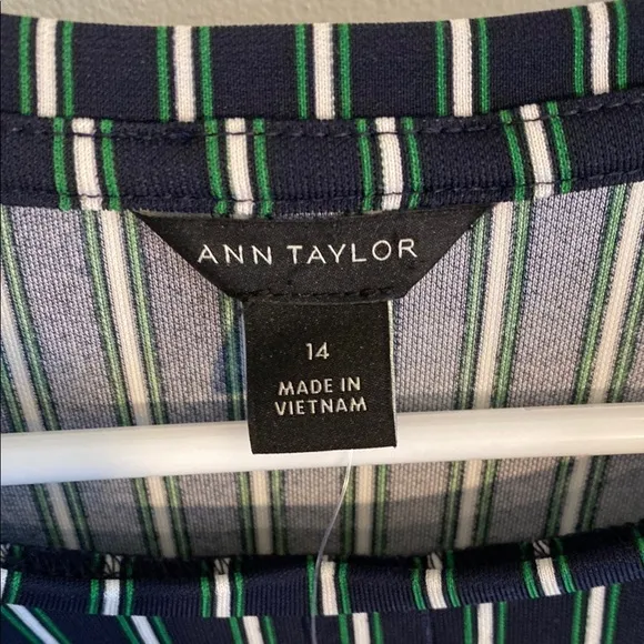 Ann Taylor Striped Matte Jersey Wrap Dress