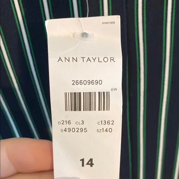 Ann Taylor Striped Matte Jersey Wrap Dress