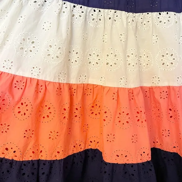 Anthropologie Hutch Striped Eyelet Maxi Skirt