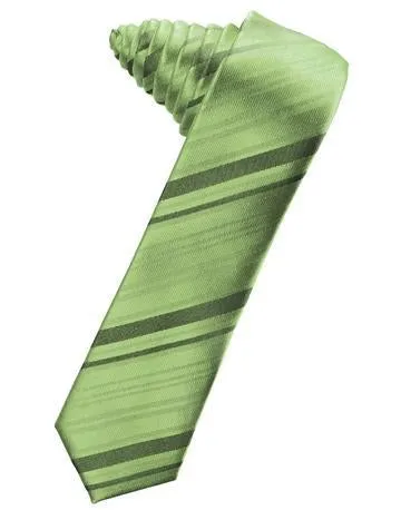 Apple Striped Satin Skinny Necktie