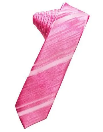 Apple Striped Satin Skinny Necktie