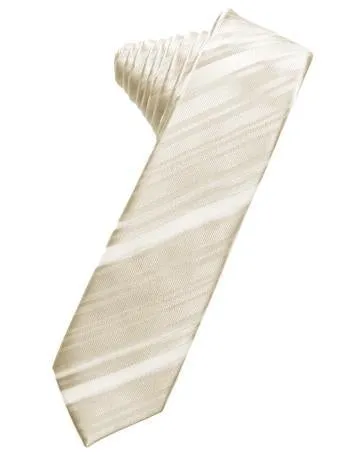 Apple Striped Satin Skinny Necktie