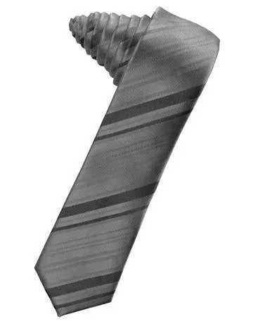 Apple Striped Satin Skinny Necktie