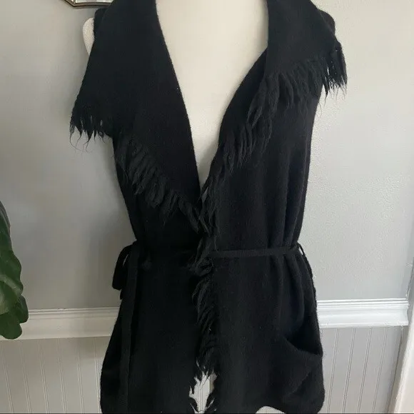 Aritzia Wilfred Free Fifi Italian Wool Alpaca Fringe Sweater Vest