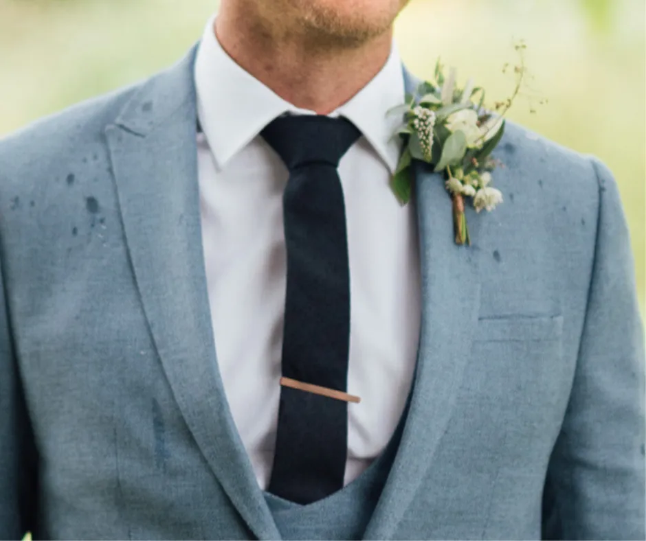 Arthur Navy Blue Tweed Wool Classic Width Tie