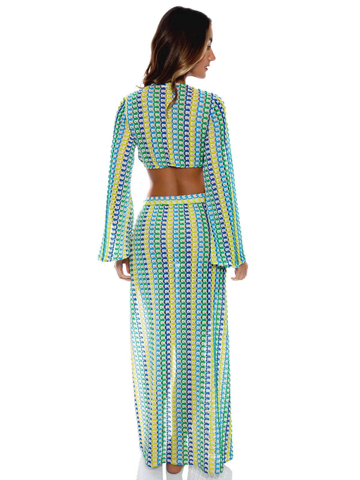Bell Sleeve Crop-Long Wrap Skirt ::RET