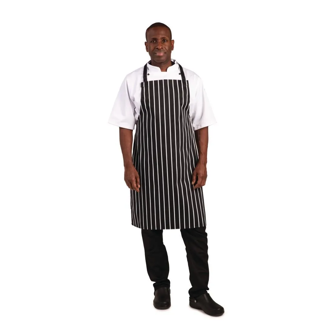 Bib Apron Butchers Stripe Black and White Apron | Single