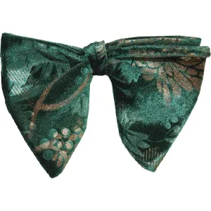 Black & White Floral Velvet Butterfly Tear Drop Bowtie