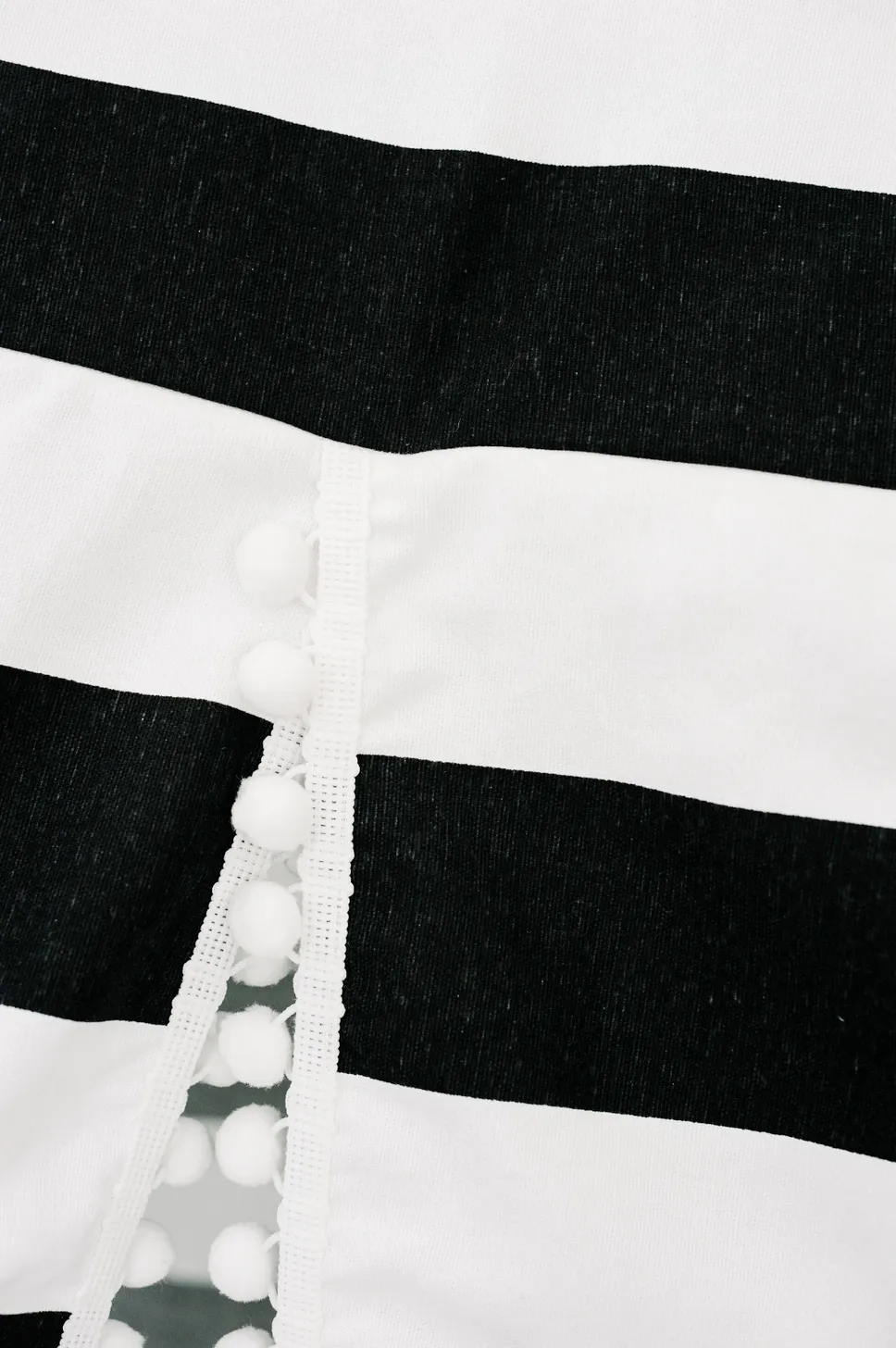 Black & white striped tall fabric play tent