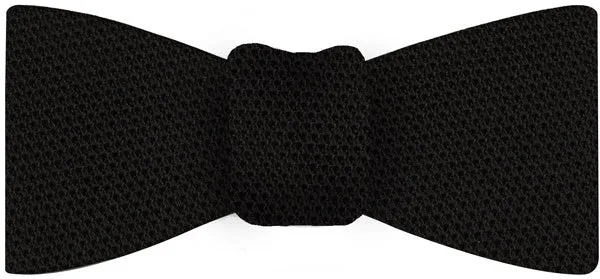 Black Grenadine Fina Silk Bow Tie #GFBT-7