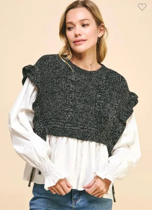 Black Nancy Sweater Blouse
