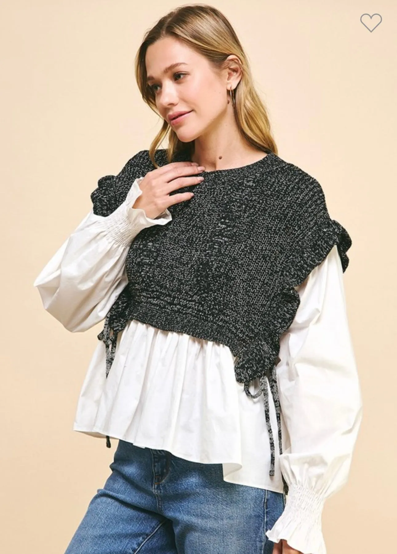 Black Nancy Sweater Blouse
