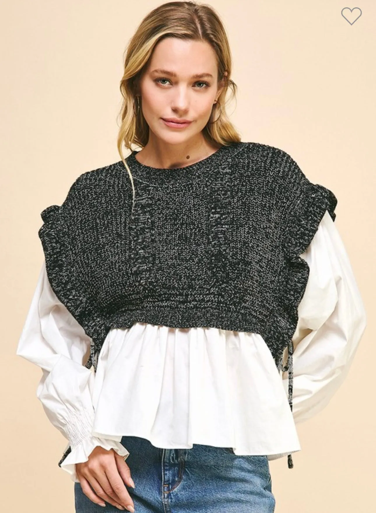 Black Nancy Sweater Blouse