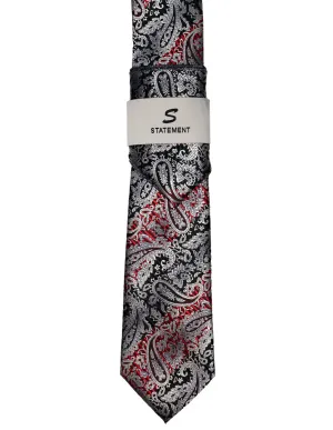 BLACK PAISLEY 2 PC TIE & HANKIE SET