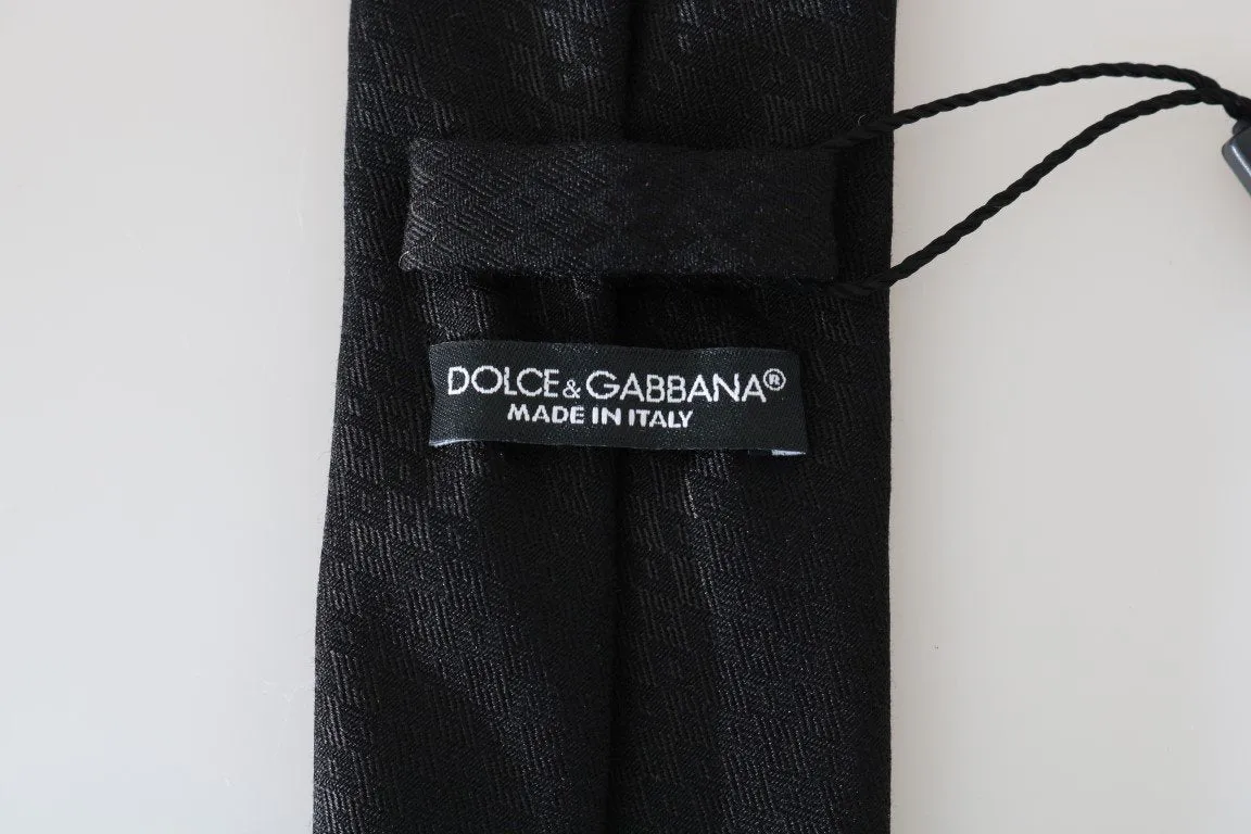 Black Silk Rhombus Pattern Tie