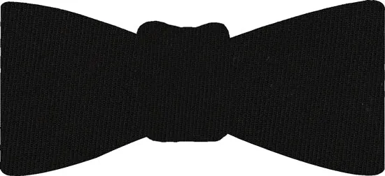 Black Solid Challis Wool Bow Tie #CHSOBT-1